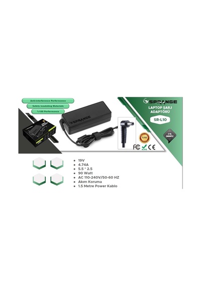 Sprange Sr-l10 Standart Laptop Adaptör 19v 4.74a 5.5 2.5