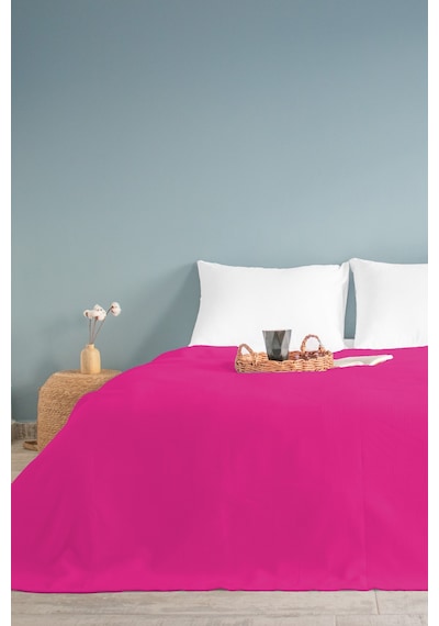 Çift Kişilik Fuşya Dama Desenli Pike. Damalı Otel Pikesi 200 X 230