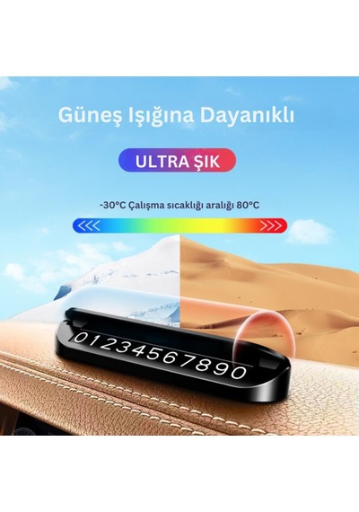 Coofbe Premıum Kapaklı Gizlenebilir Araç Park Telefon Numaratörü Geçici Park Telefon Numaratörü