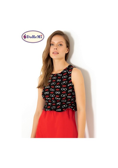 Gecelik,kırmızı M,058564s8817 Açık Bej - Beyaz