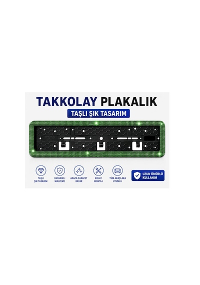 Plakalık Takkolay Taşlı Yeşil 1 Adet