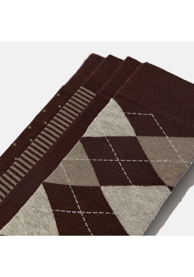 Erkek Bambu Çorap Kahverengi Dikişsiz Premium 5 Çift Soket Çorap 40 - 44