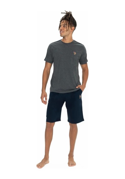 U.s. Polo Assn. Erkek Yuvarlak Yaka Pijama Şort Takım Antrasit 2xl