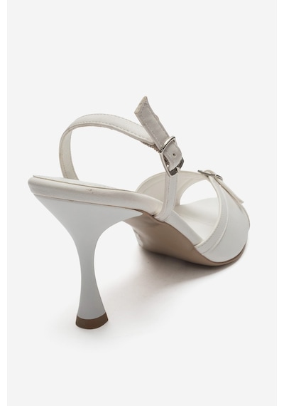 Luvi Shoes Ulea Beyaz Cilt Kadın İnce Topuklu Ayakkabı