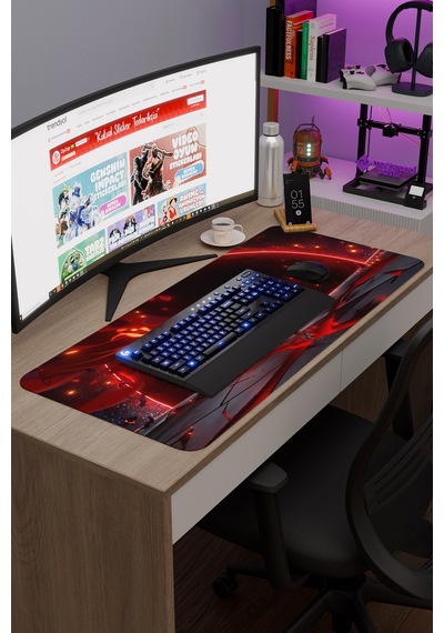 Arlecchino Genshin Impact Anime Gacha V4 - 90x40 Xxl Gaming Mouse Pad Fare Altlığı
