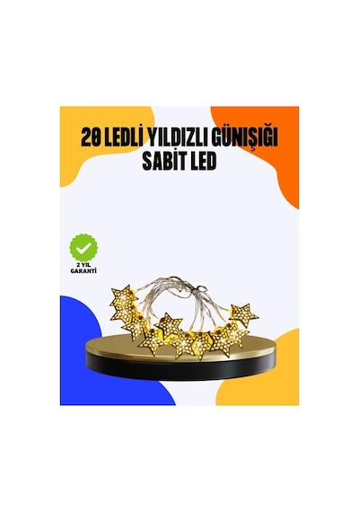 Yıldız Led Işık 5 Metre Dekoratif Aydınlatma Günışığı Sarı 61302866