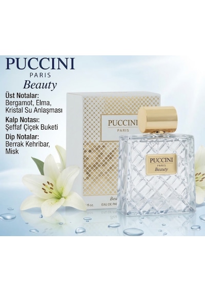 Puccini Paris Beauty Edp 100 Ml Kadın Parfümü Bergamot & Elma Notalı Kristal Tazelik Uzun Süre Kalıcı Özel Seri Çiçeksi Puccini Paris Beauty Edp 100 Ml Kadın Parfümü Bergamot & Elma Notalı Kristal Tazelik Uzun Süre Kalıcı Özel Seri Çiçeksi