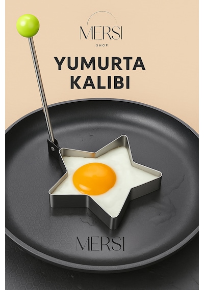 Metal Yıldız Omlet Ve Krep Kalıbı Yapışmaz Şekilli Yumurta Pişirme Kalıbı Altın