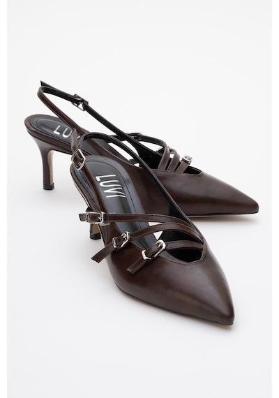 Luvishoes Luvi Shoes Magra Kahverengi Cilt Sivri Burun Arkası Açık İnce Topuklu Kadın Ayakkabı Kahverengi Luvishoes Luvi Shoes Magra Kahverengi Cilt Sivri Burun Arkası Açık İnce Topuklu Kadın Ayakkabı Kahverengi
