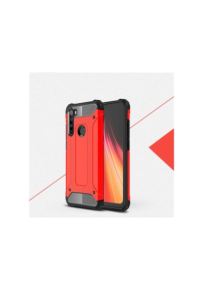 Kilifone - Xiaomi Uyumlu Redmi Note 8 - Kılıf Çift Katman Zırh Tank Crash Military Kapak - Kırmızı