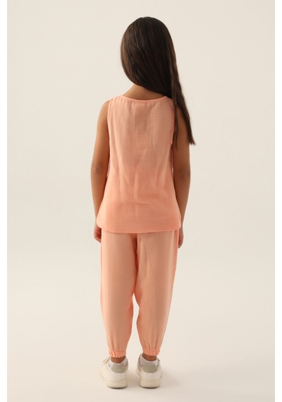 Rolypoly Zero Arm Somon Kız Çocuk Pijama Takımı 5274-42965 Somon