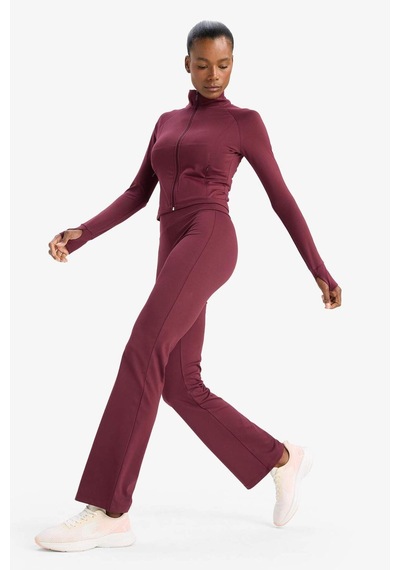 Defacto Defactofit Flare Fit İspanyol Paça Standart Boy Ultra Soft Sporcu Pantolon B3988ax25aubr232 Bordo