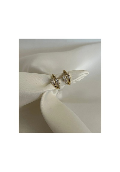 Xuping 14k Gold Rengi Kuyumcu İsçiligi Modern Tasarim Tas Detay Kararmaz Kadin Halka Küpe Siyah - 926433105 Siyah