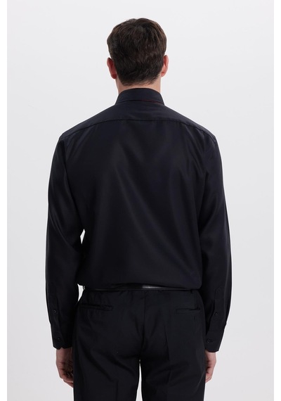 Tudors Slim Fit Siyah Non-ıron %100 Pamuk Doğa Dostu Ekoteks Belgeli Ütü Gerektirmez Gömlek-41964 Siyah