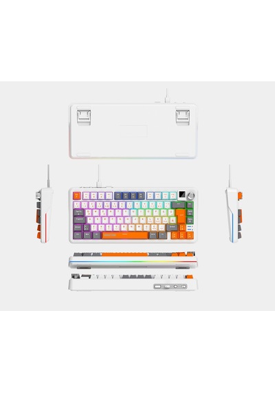 Bronzturq Mk1173 Rainbow Red Switch Üç Modlu Usb+2.4g +bt Kablolu Mekanik Klavye