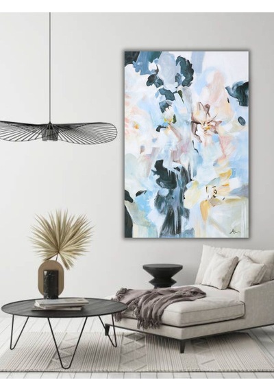 Yağlı Boya Tablo %100 El Yapımı 75cmx105cm Çiçek Soyut