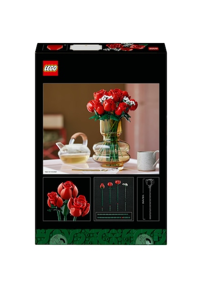 LEGO® Icons Gül Buketi 10328 - Yetiskinler için Koleksiyonluk ve Sergilenebilir Yaratici Çiçek Model Yapim Seti (822 Parça)