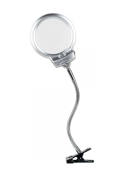 Masa Üstü Mandallı Led Büyüteç 2.5x130mm 5x24mm