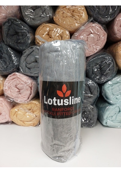 Lotusline Ranforce Fitted Battal Çift Kişilik Çarşaf Seti-gri Gri