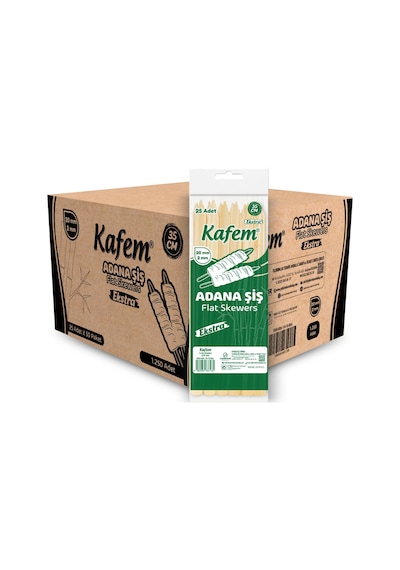 Kafem Adana Çöp Şiş Ekstra 35 Cm 25 Li x 50 Paket Koli