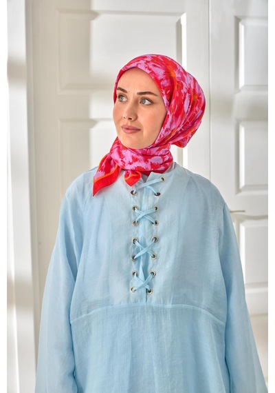 Silk Home Velora Eşarp 161001-35 Mercan, Turuncu, Lila, Kiremit