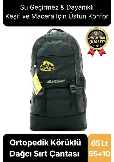 65 Lt Ortopedik Dayanıklı Büyük Boy Çok Gözlü Su Geçirmez Körüklü Kamp Trekking Outdoor Sırt Çantası Diğer