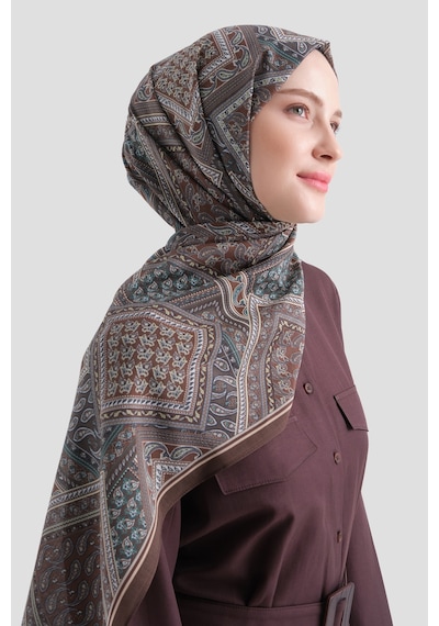 Armine Elegance Pamuk - İpek Şal As464 Kahverengi