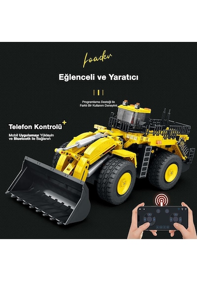 Reobrix 22009 Dozer Kamyon Kumanda&motorlu Yaratıcı Yapı Blok Seti Building Block Mechanical Loader - 1876 Parça