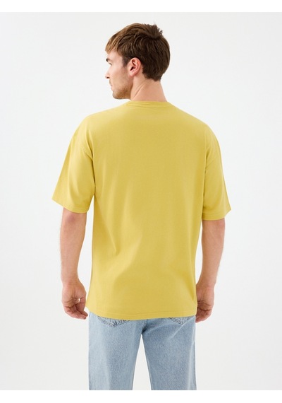Oversize Fit Erkek Tshirt K.kol Dirty Yellow