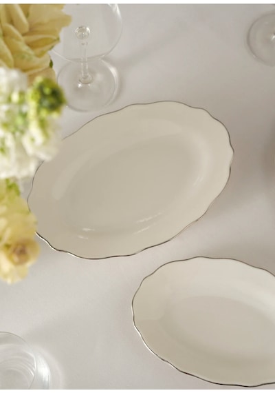 Bella Maison Victoria Porselen Sunum Tabağı Silver 30 Cm Silver 2