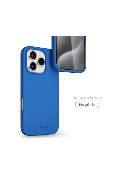 Vonmahlen Apple Uyumlu iPhone 16 Pro Max Magsafe Silikon Kılıf Mavi