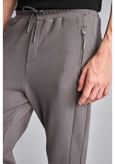 Defacto Slim Fit Bağcıklı Fermuar Cepli Pike Jogger Eşofman Altı D5258ax26augr206 Gri-gr206