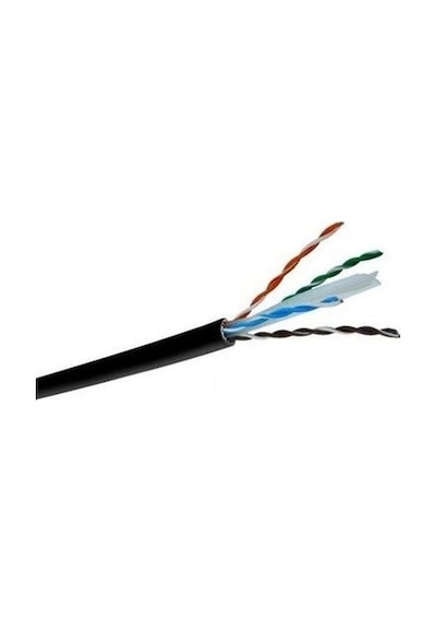 Erse Cat-6 Utp Pe Awg 4x2x23mm2 Harici Pvc Data Kablosu Siyah Kılıflı 50 Metre