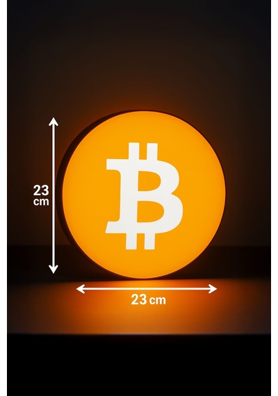 Bitcoin Tasarımlı Dekoratif Gece Lambası Çok Renkli