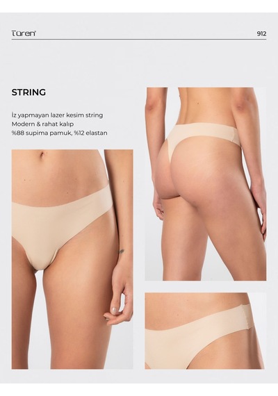 Türen Kadın Lazer Kesim Pamuklu String Külot 912/ten Ten