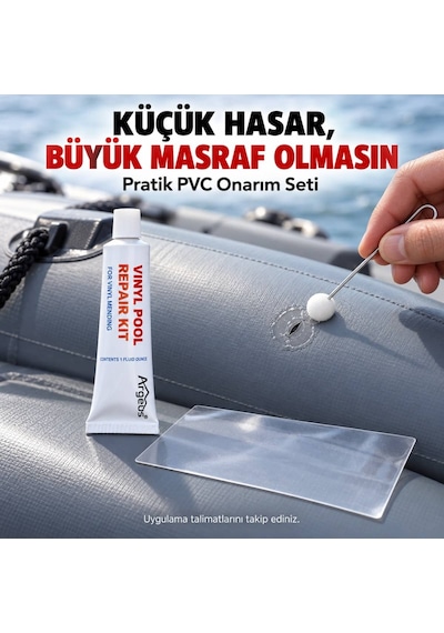 Argeus Şişme Bot Havuz Ve Yatak Tamir Kiti 20x10 Cm Yama 10 G Yapıştırıcı