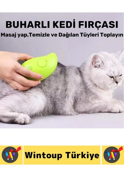 Evcil Hayvan Kedi Banyo Tüy Tarama Masaj Etkili Yumuşak Zararsız Çok Fonksiyonlu Buharlı Tarak