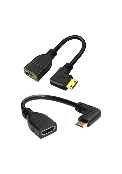 90 Derece Ltipi Micro - Mini Hdmi 2'li Set Mikro Hdmı Mini Hdmı Çevirici