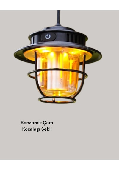 Mey İthalat Çam Kozalağı Şekilli Retro Kamp Gece Lambası Çok Renkli