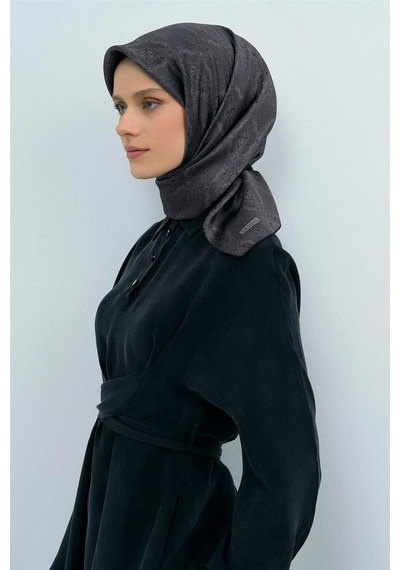 Armine İpek Eşarp 2026 Yaz - 9522-81 Füme Twill
