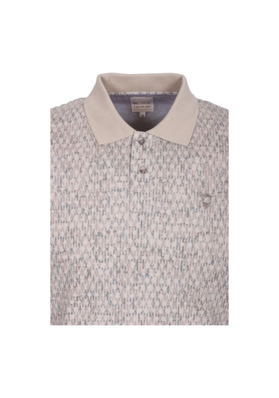 Erkek Polo Yaka Tişört Vizon Slim Fit Ribanalı Kol Pamuklu Baskılı T-shirt Ncs Jeans 1253-vizon Vizon