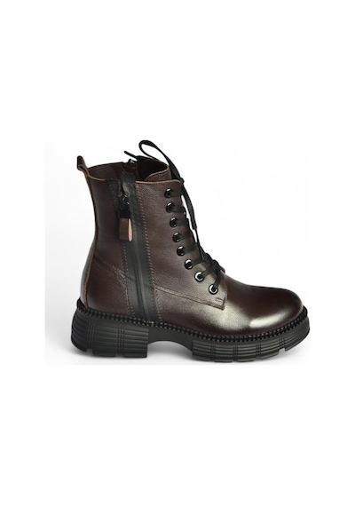 Fox Shoes V555589103 Kahverengi Hakiki Deri Bağcıklı Postal Bot Kahverengi