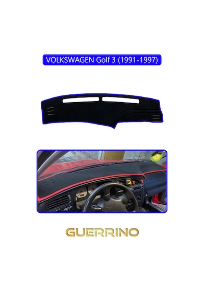 Volkswagen Golf 3 / Vento / Jetta 1991-1997 Torpido Koruma Halısı Mavi Kenar