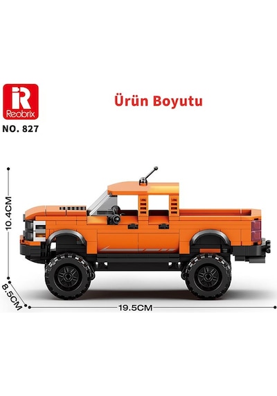 Reobrix Technic 827 Ford F-150 Raptor Kamyon Araba Yaratıcı Yapı Blok Seti Building Blocks - 423 Parça