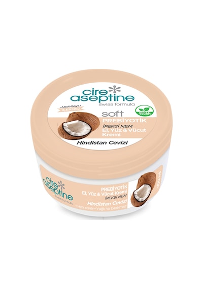 Cire Aseptine Soft Prebiyotik Hindistan Cevizi El Yüz Ve Vücut Kremi 100 Ml