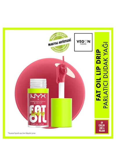 Nyx Professional Makeup Fat Oil Lip Drip Parlatıcı Dudak Yağı Fold09 Chillin' Like A Villain
