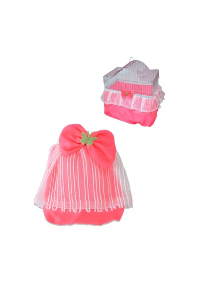 Lüks Kuş Kafesi Tülü Pembe S Beden