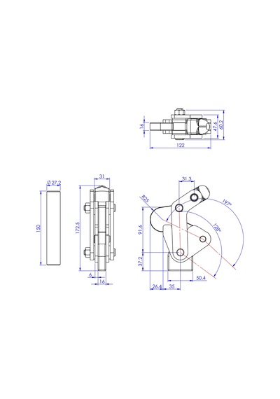 Goodhand Gh-702-k Ağır Hizmet Tipi Geçişli Kelepçe, Düz Taban