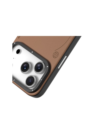 Apple Uyumlu iPhone 17 Pro Max Kılıf M-safeli Basit Mat Deri Desenli Youngkit Tech Fashion Seri Kapak Kahverengi Kahverengi