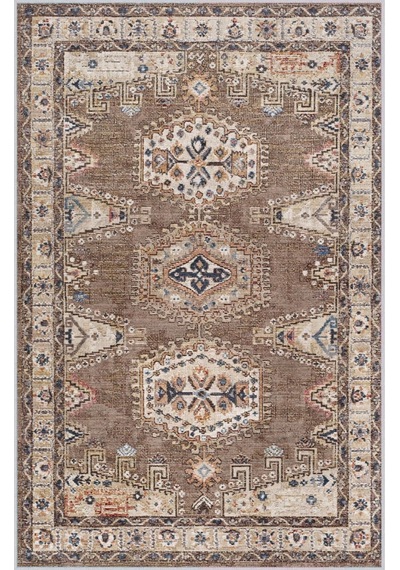 Eliana Home Baskılı, Yıkanabilir Kaymaz Taban Salon Halısı Eli1759 Kahverengi